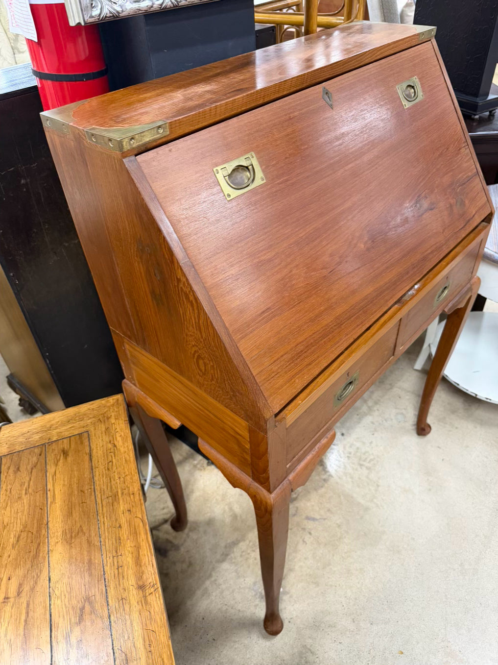 Wood Slant Top Desk w/ Drawers