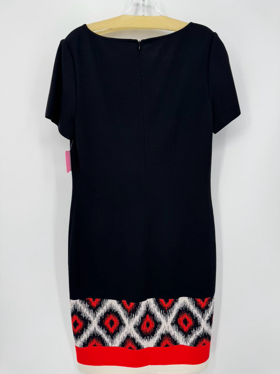 ST JOHN Size 10 Black & Orange Knit Dress