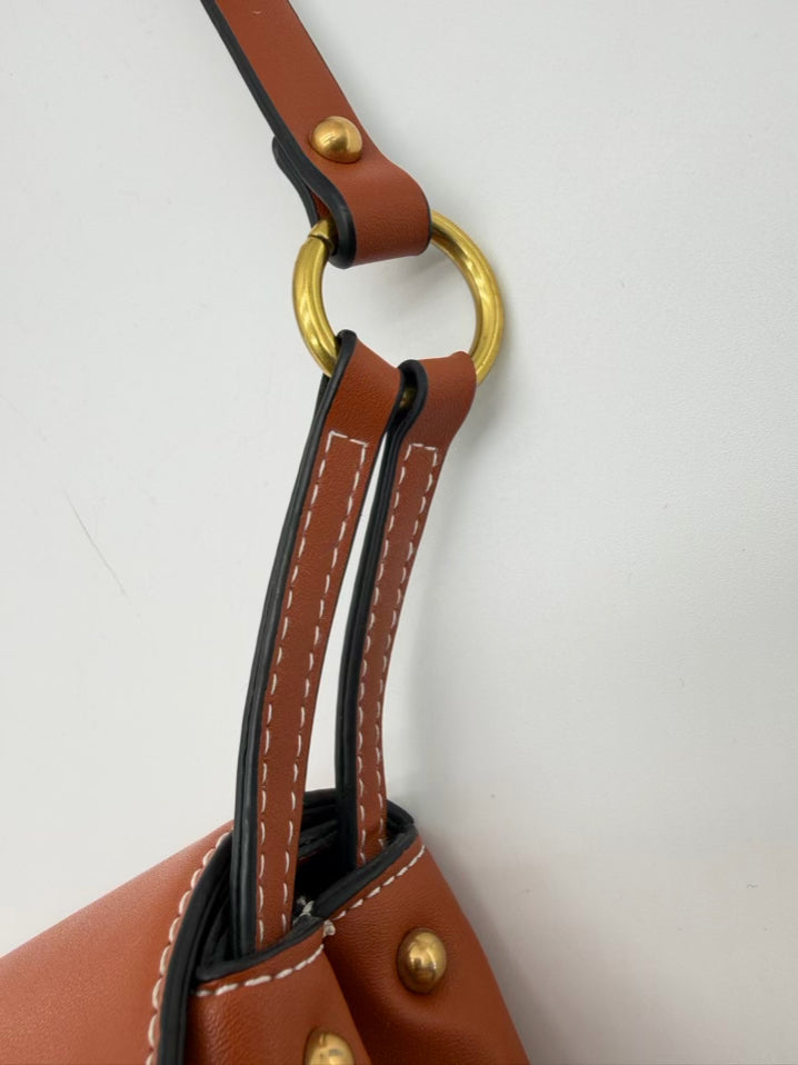 TORY BURCH Miller Chestnut Leather Crossbody Bag