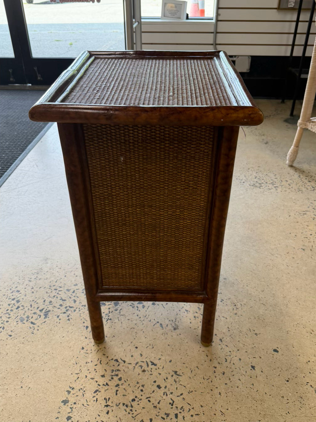 Wood & Woven Bamboo Look 3 Drawer Chest
