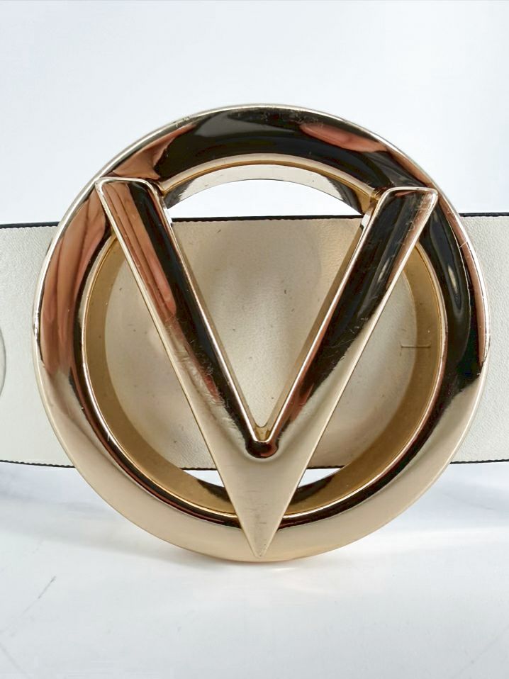VALENTINO By MARIO VALENTINO sm Cream & Brown Leather Belt