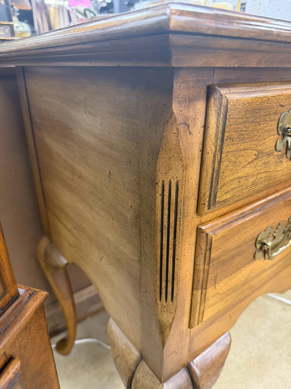 Wood Queen Ann Low Boy w/ Drawers
