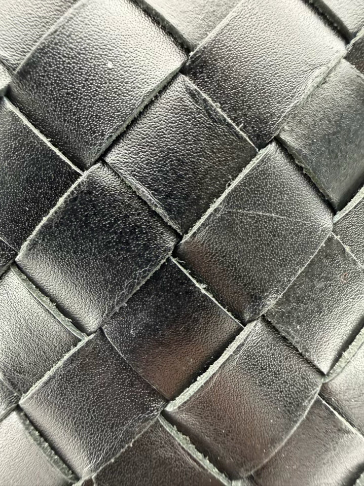 BEMBIEN Black Leather Woven Purse