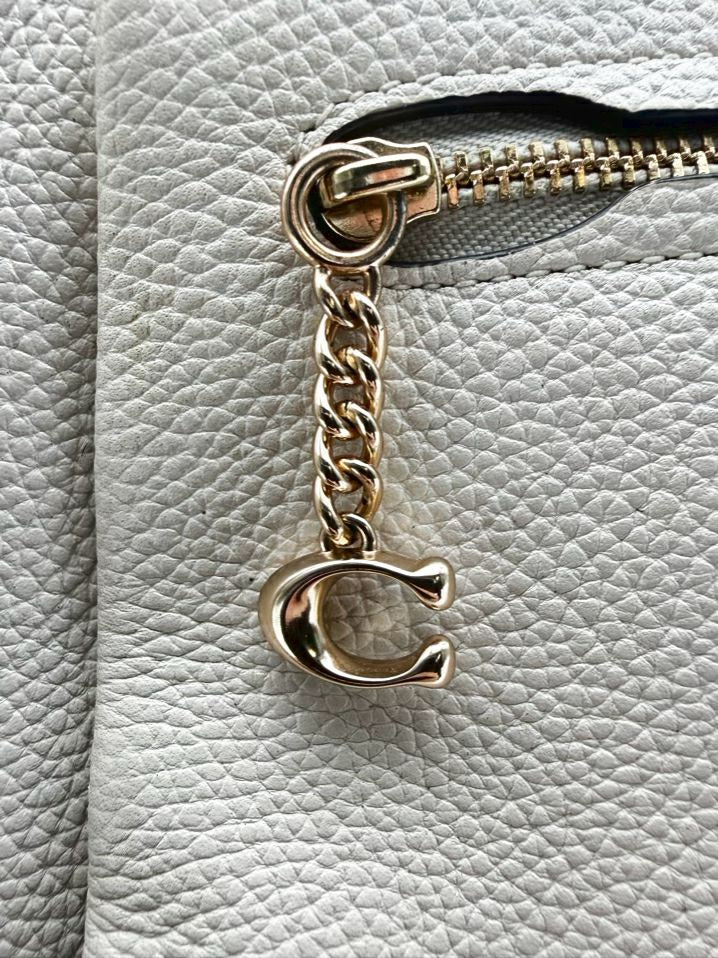COACH Elise Satchel Cream Leather Purse