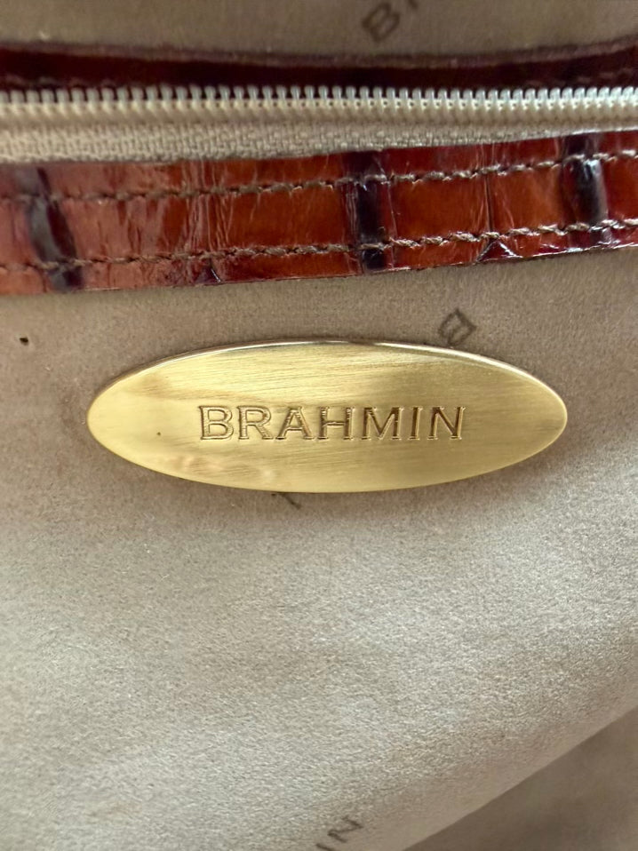 BRAHMIN Almond Leather Embossed Purse