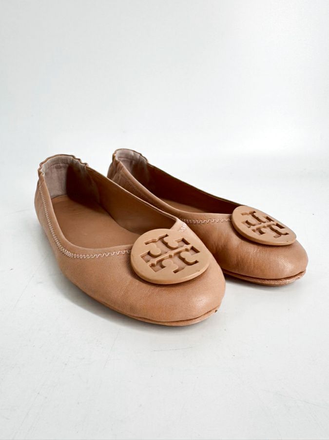 TORY BURCH Size 8 Nude Leather Flats