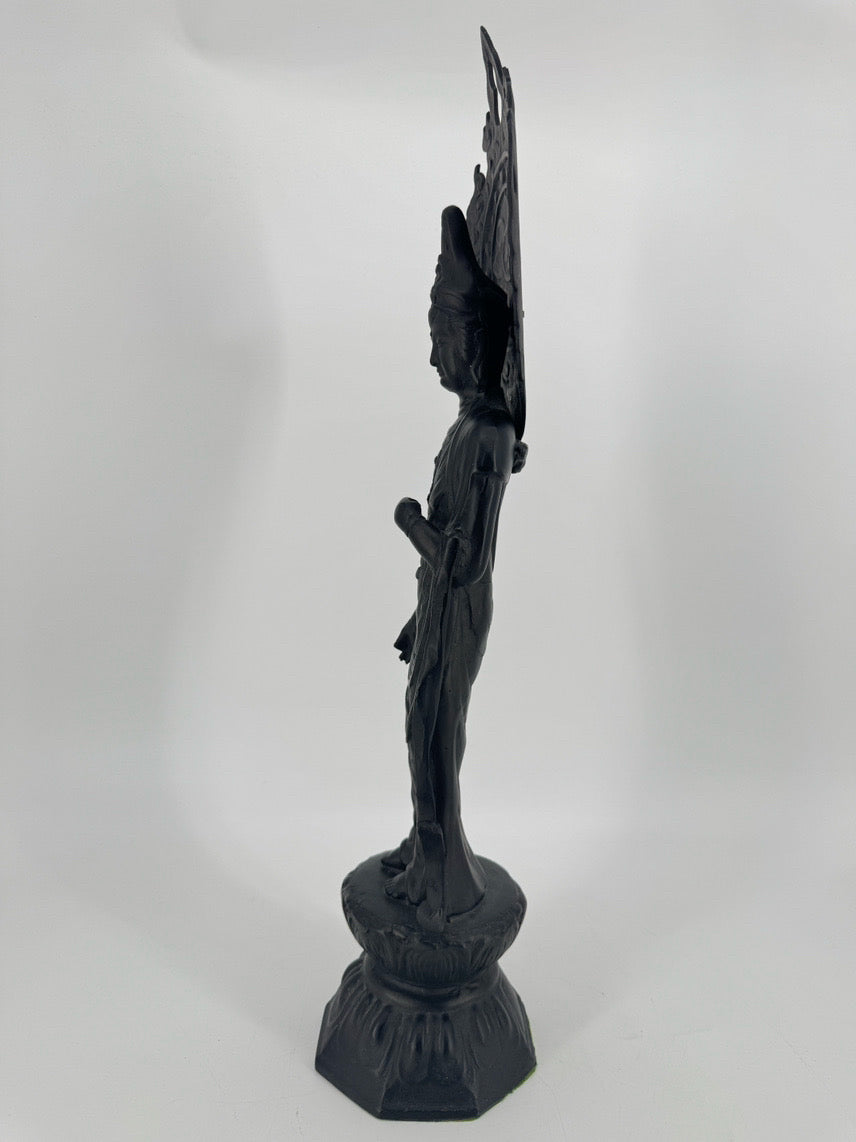 Black Cast Iron Buddhist Figure Statue