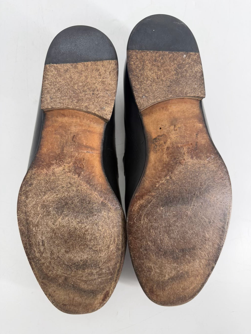 GUCCI Size 7 Black Leather Loafers