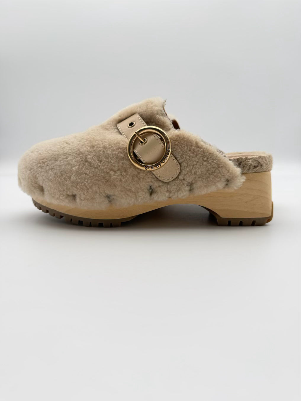 SEE BY CHLOE WMNS Size 36 Cream Shearling Mules