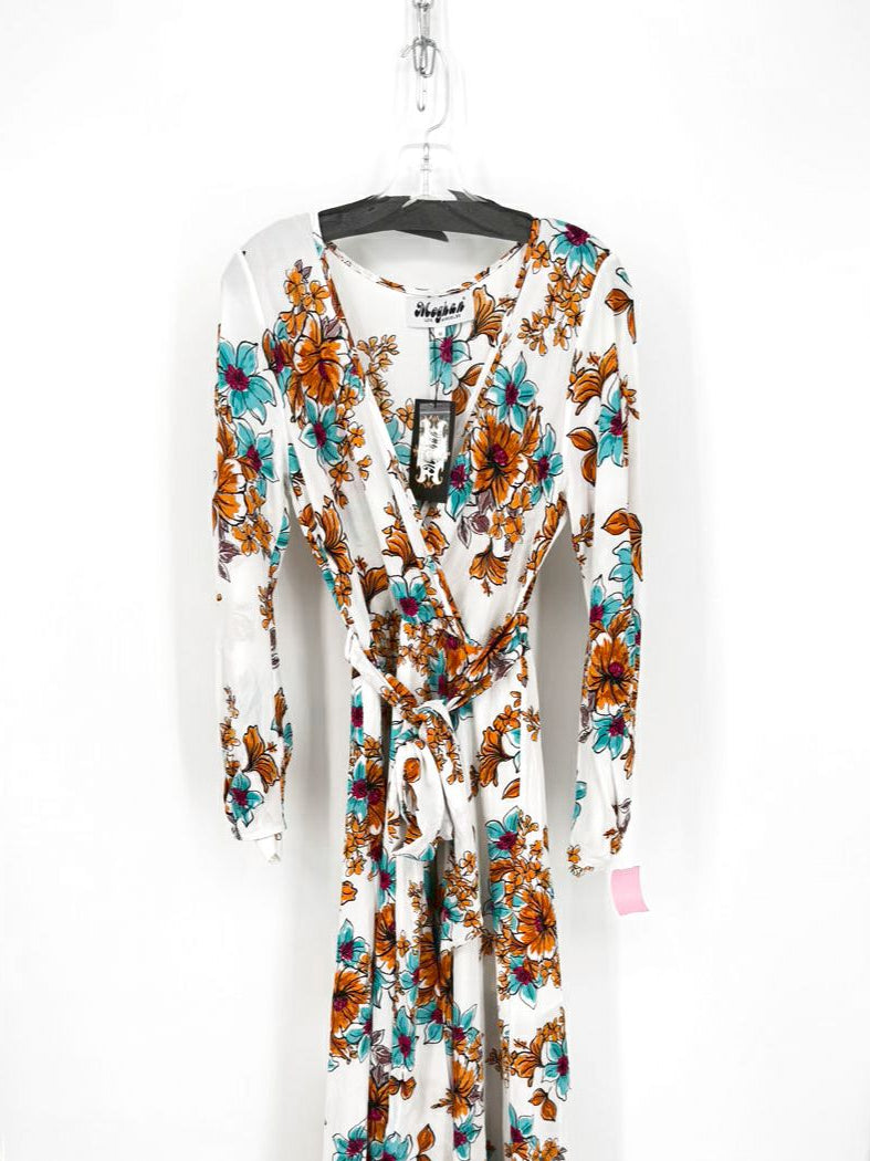 MEGHAN LOS ANGELES Size M Bone Print Floral Maxi-Dress NWT