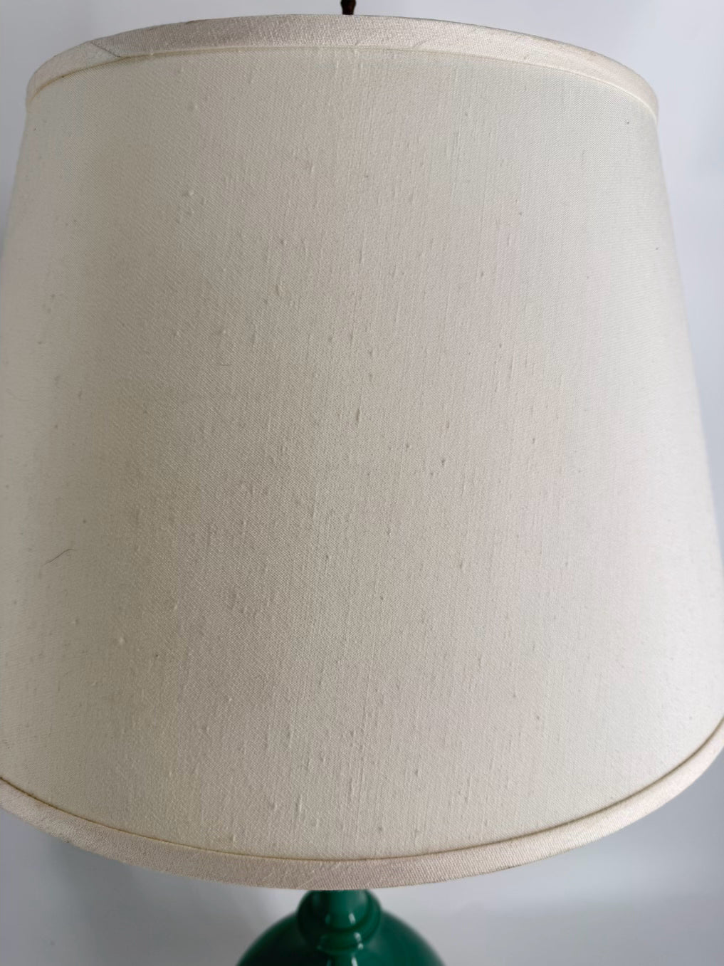 Aqua Lamp w/ Wood & Brass Like Base Detail & Shade