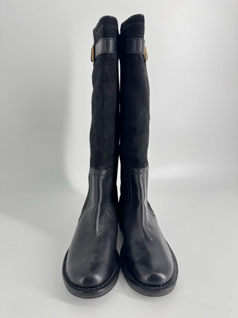 UGG Size 8.5 Black Leather & Suede Boots