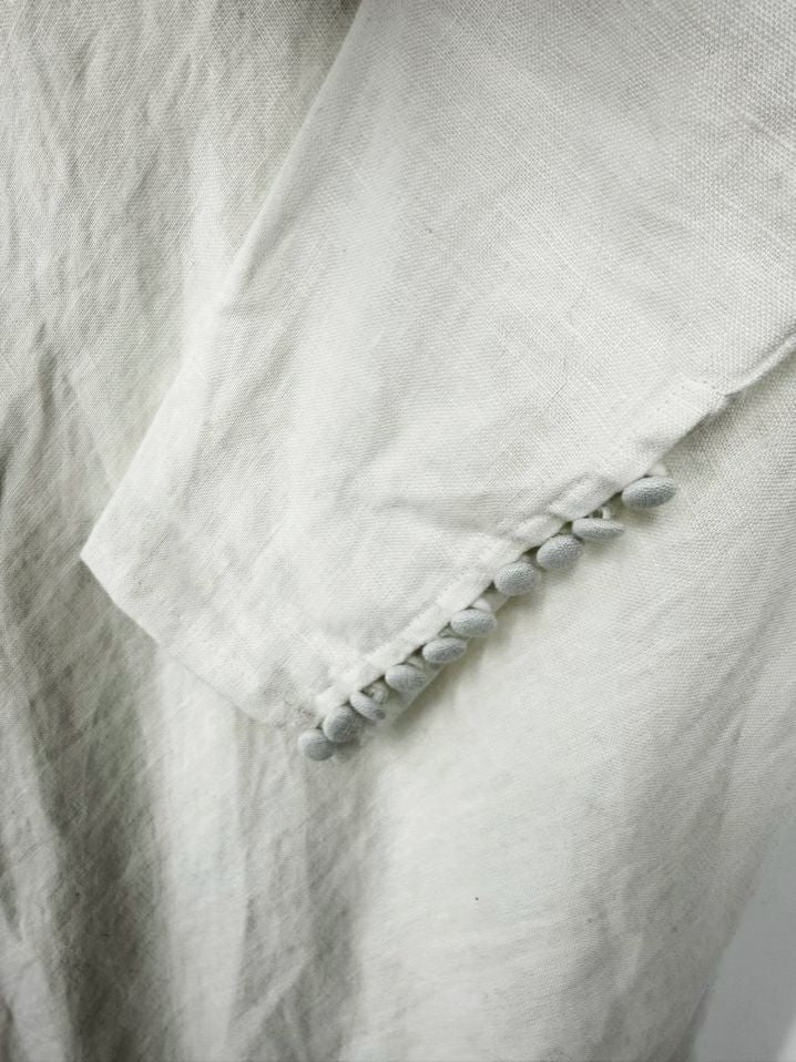 DISSH Wmn's Size 6 White Linen Backless Evening Gown NWT