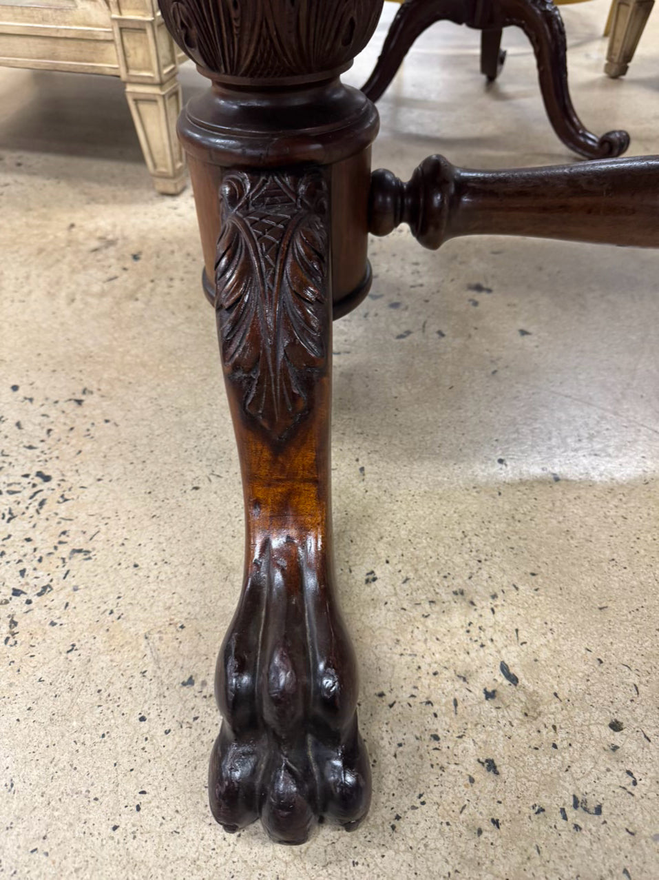 ANTIQUE Wood Lion Feet Desk