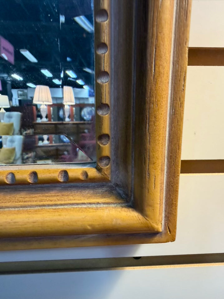 CAROLINA MIRROR Natural Wood Mirror w/ Shell Design