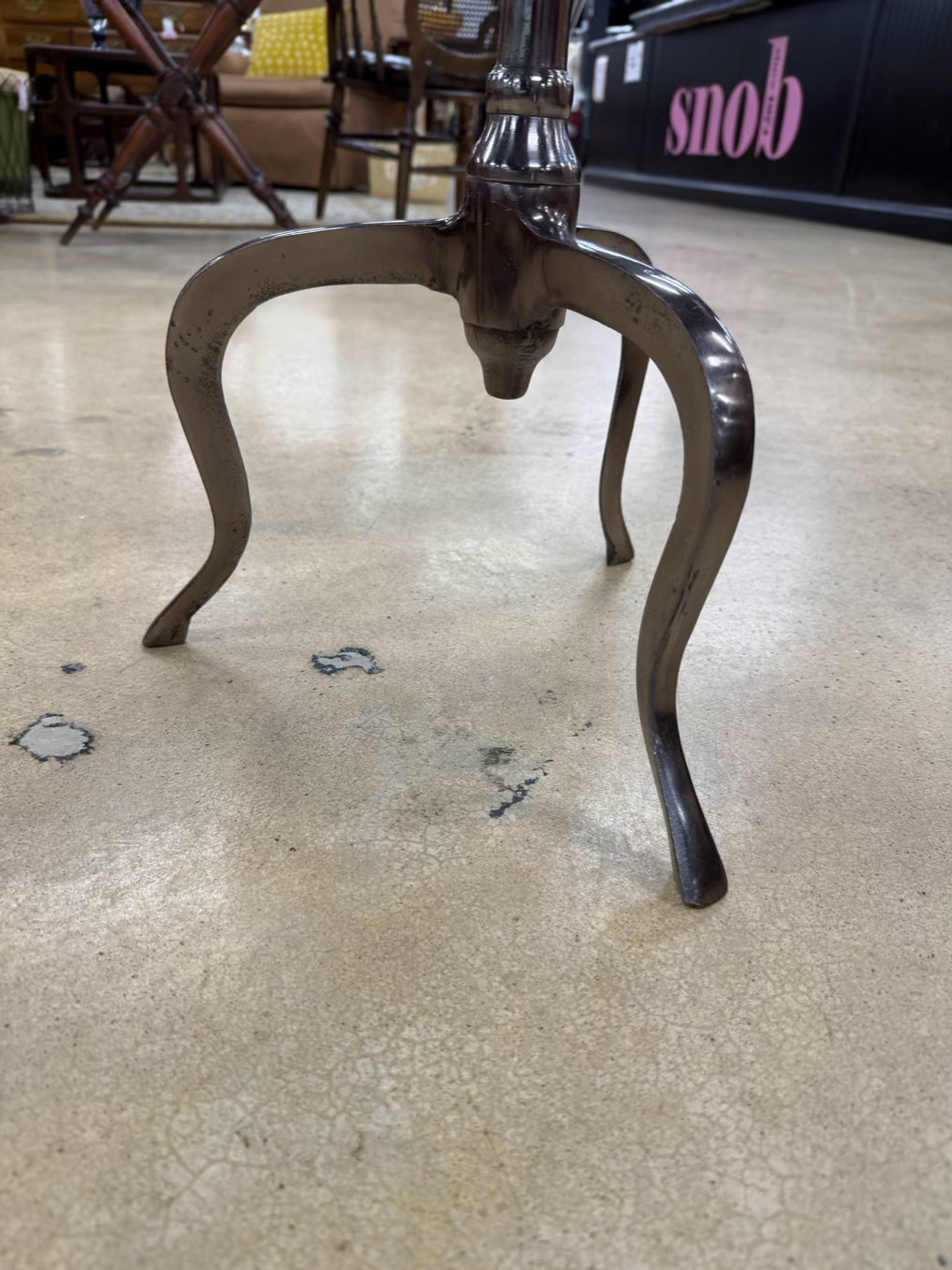 Silver Metal Occasional Table w/ Uneven edge
