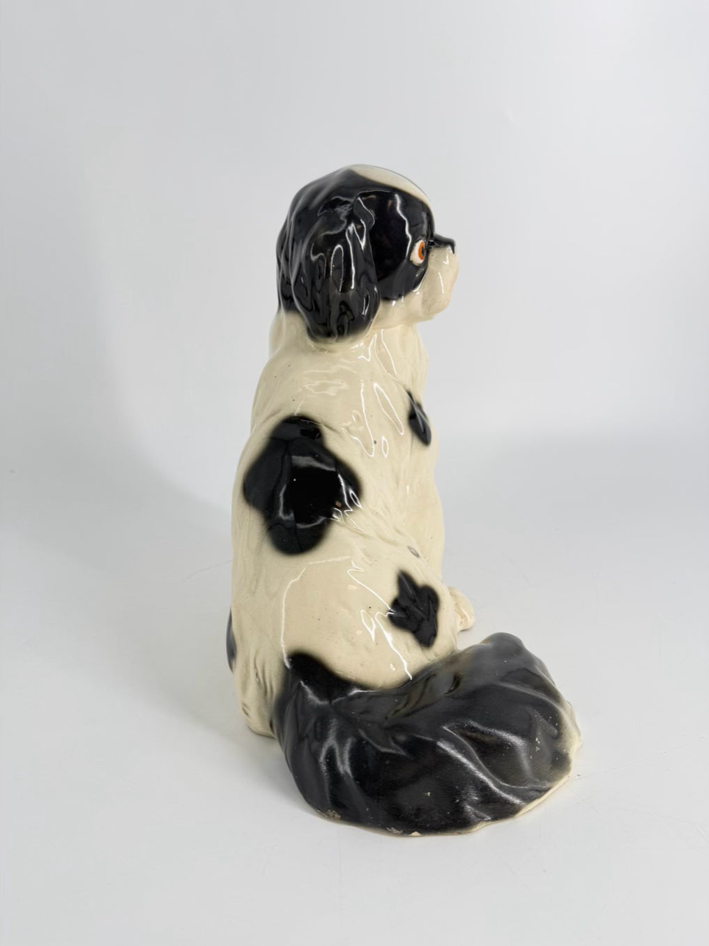 Black & White Ceramic Dog Figure