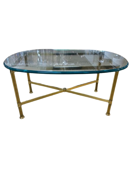 Brass & Glass Oval Coffee Table