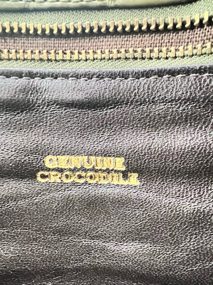 LAI Green Genuine Crocodile Embossed Purse