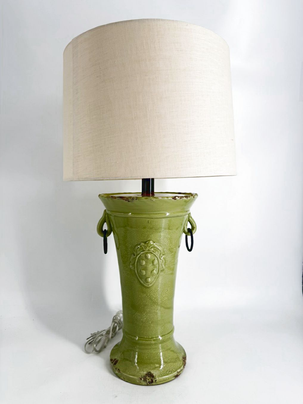 Green Ceramic Lamp w/ Handles