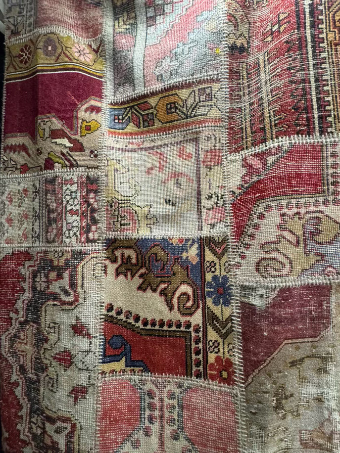 Multicolor Patchwork Turkish Style Wool Area Rug