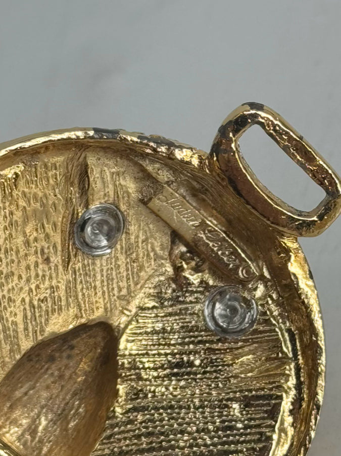 JUDITH LEIBER Metal Gold Tone Stretch Double Belt