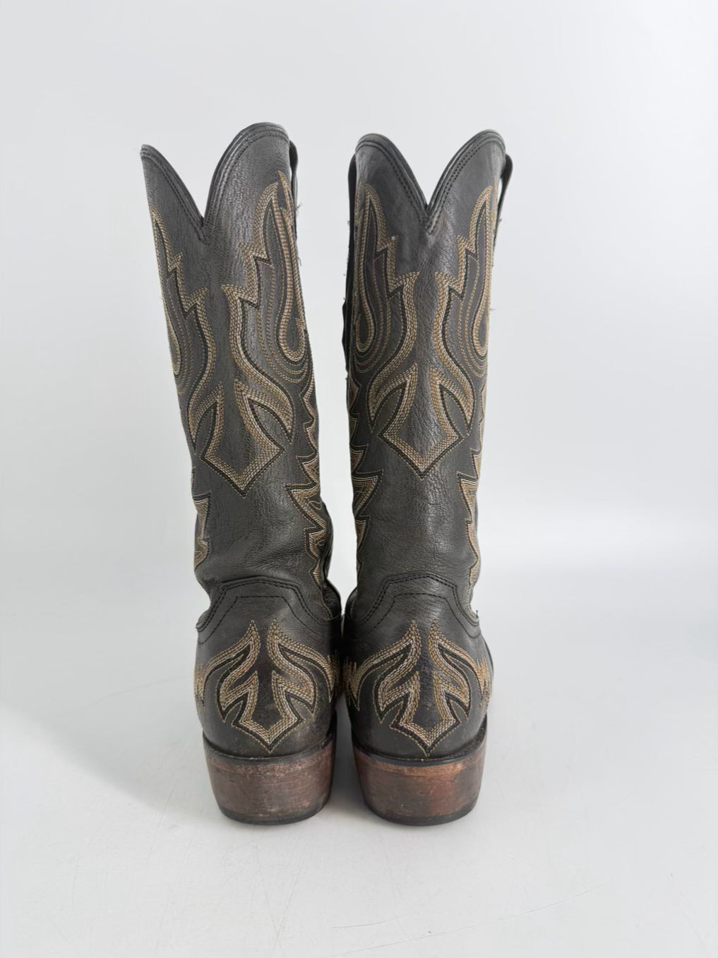 LUCHESSE Size Men's 9.5 Black & White Western Boots