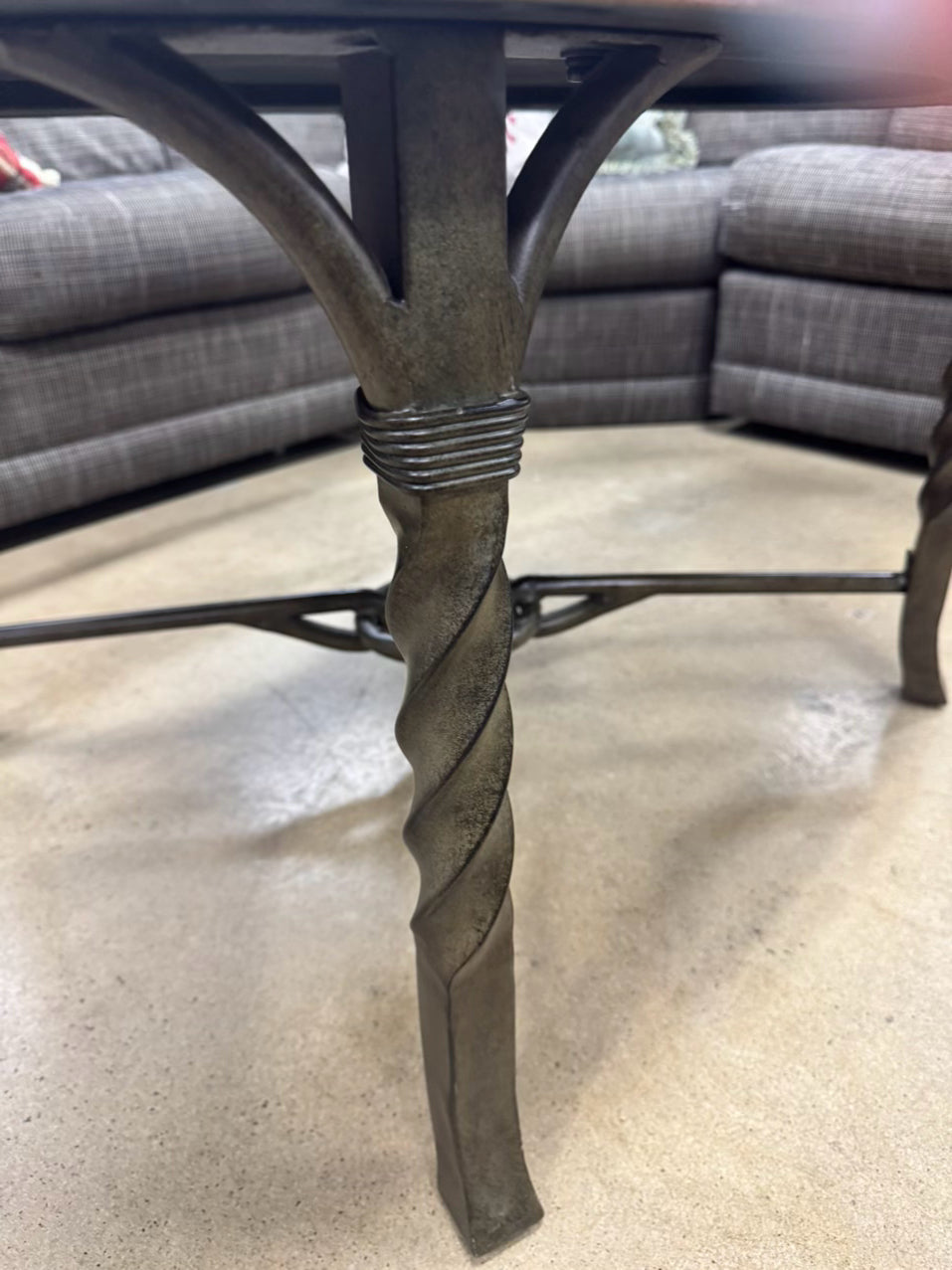 Copper Look Oval Dented Coffee Table