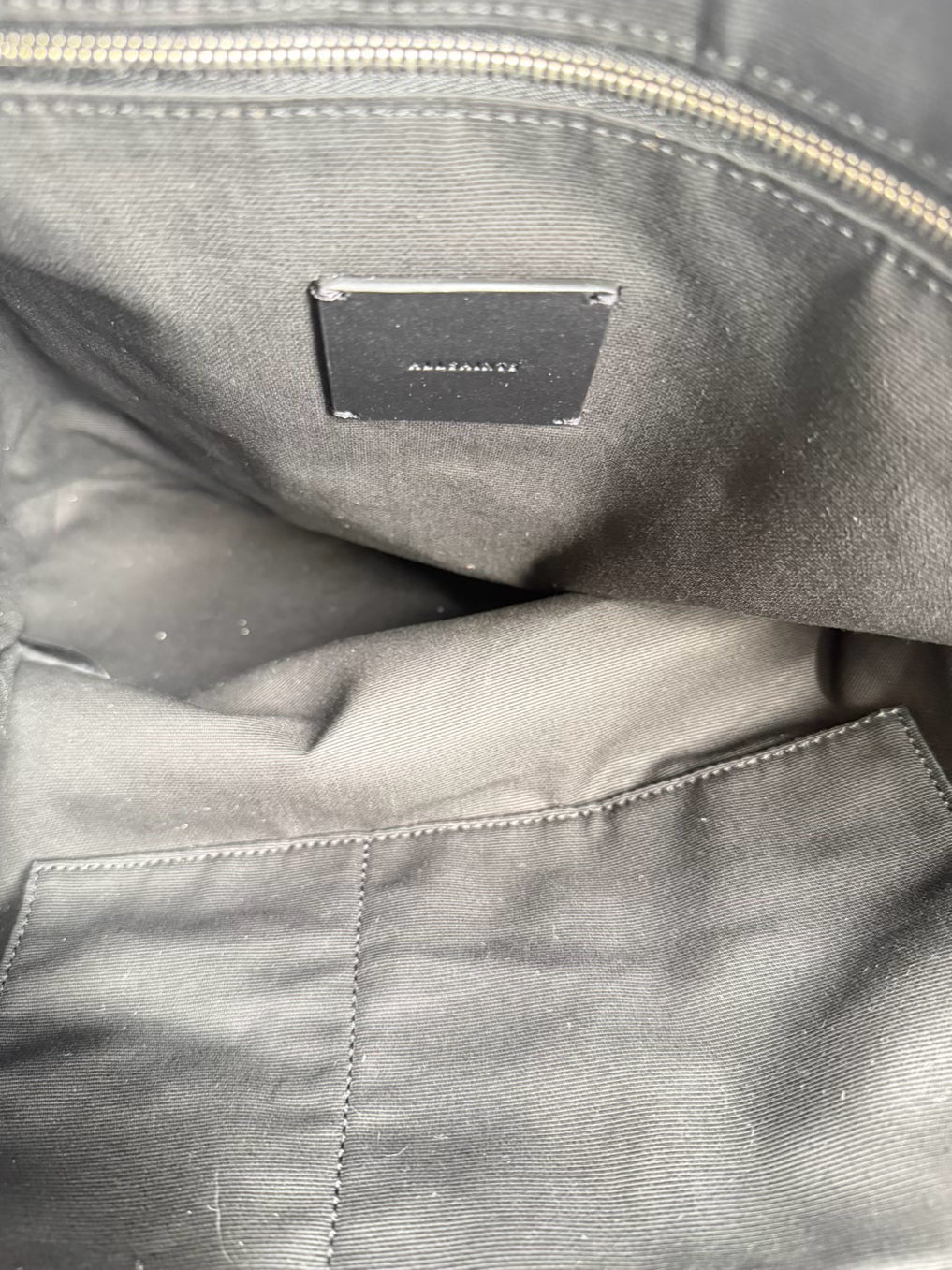 ALLSAINTS Gray Leather Tote Bag