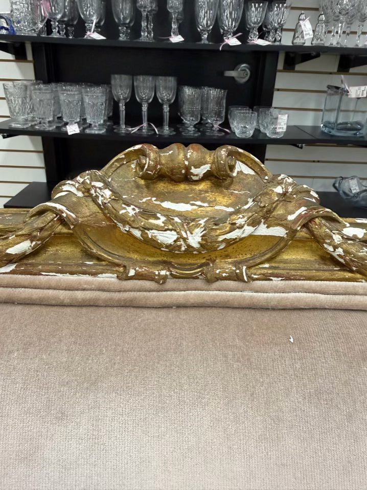 Gold French Louis XV Wood Carved Sofa
