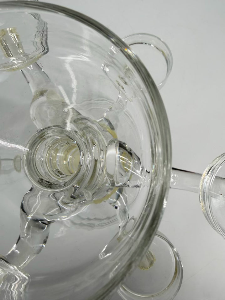 Clear Blown Glass Six Arm Epergne Candleholder