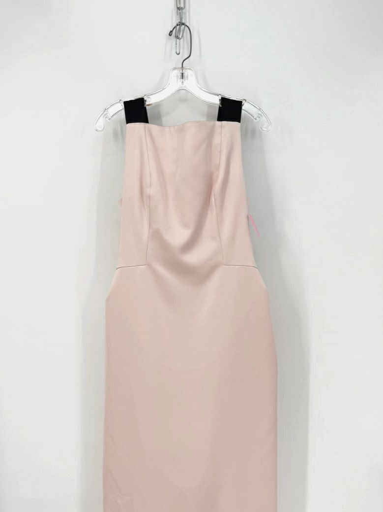 VICTOR COSTA Size 12 Blush & Black Bow Evening Gown