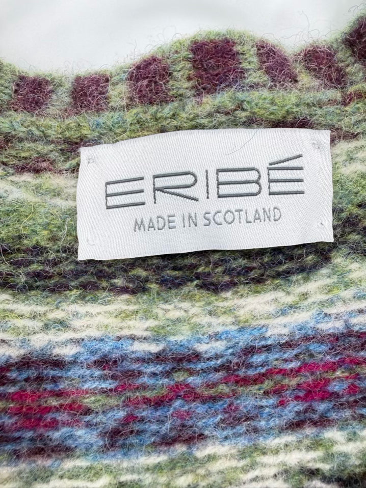 ERIBE Wmn's Size XL Green & Purple Wool Sweater Vest