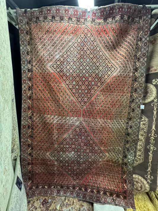 Shrimp & Gray Turkish Style Wool Area Rug