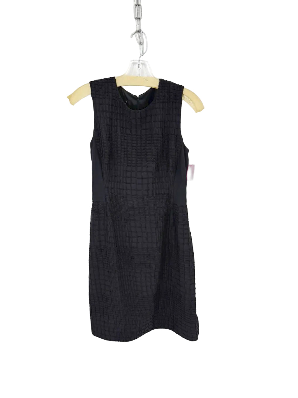 AKRIS Wmn's Size 6 Graphite Silk Grid Print Sleeveless Midi-Dress