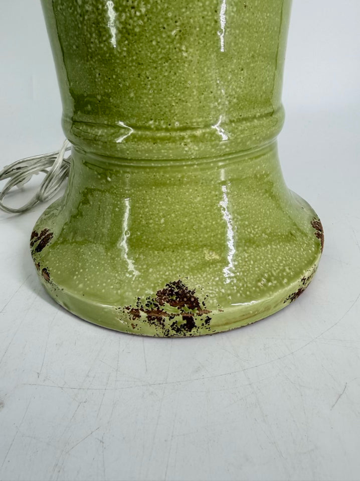 Green Ceramic Lamp w/ Handles