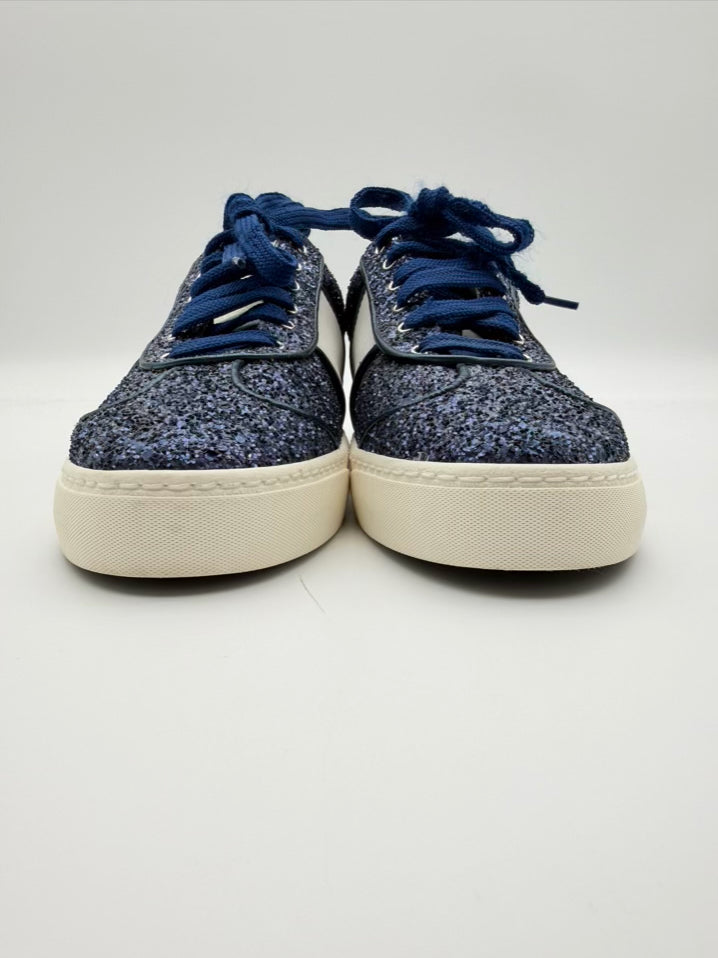 VALENTINO GARAVANI WMNS Size 38 Blue & White Sparkle Sneakers
