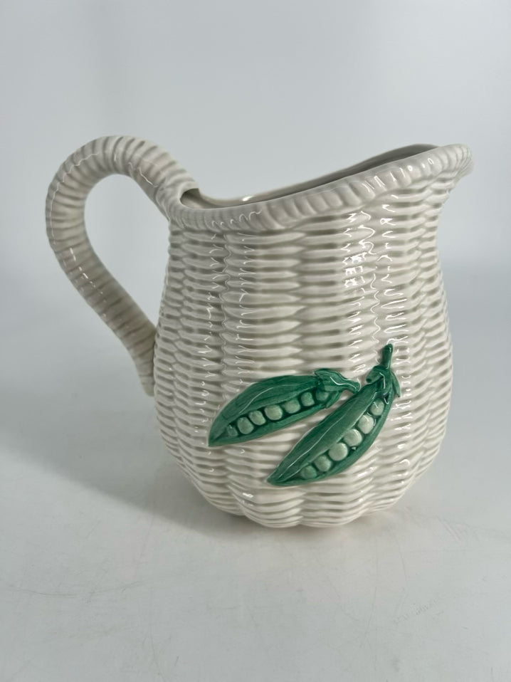 FITZ & FLOYD White, Green & Red Ceramic Vegetable Pitcher
