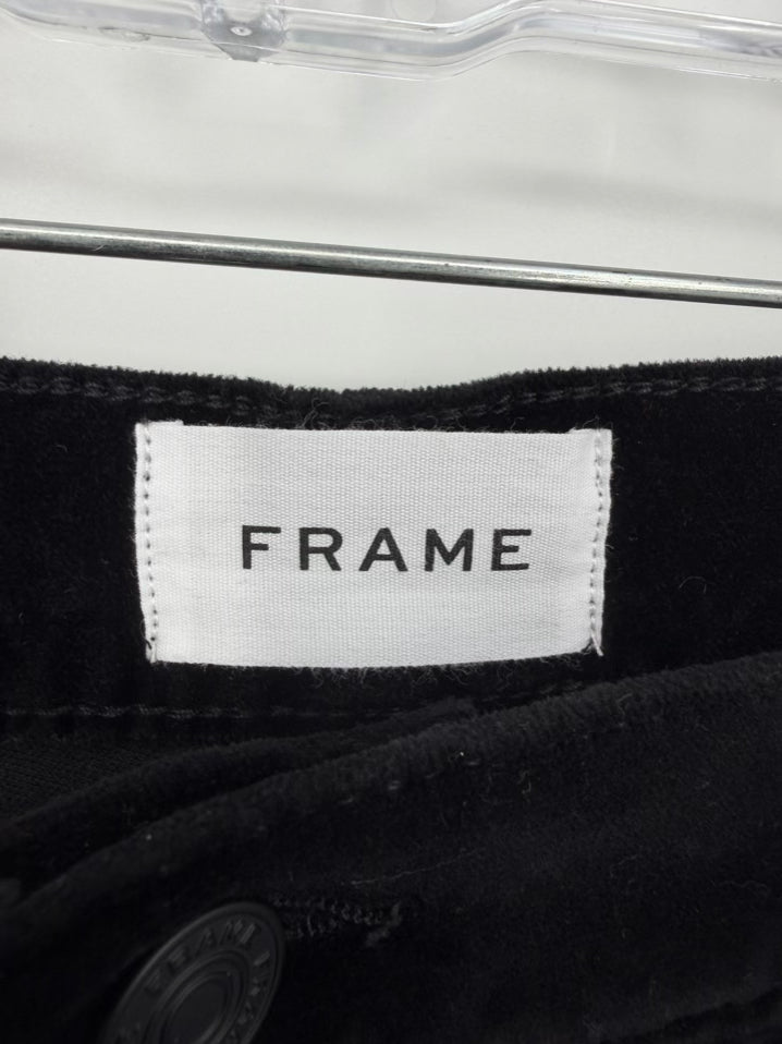 FRAME Wmn's Size 31 Black Velveteen Pants NWT