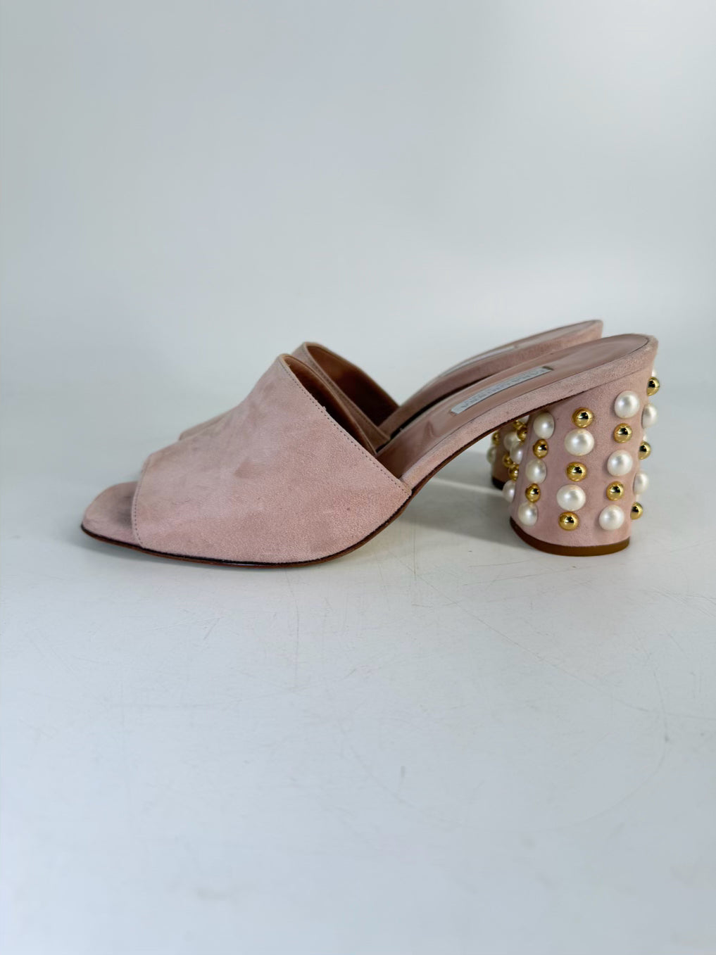 TARA GRINNA Size Wmns 39.5 Blush Pearl Detail Heels