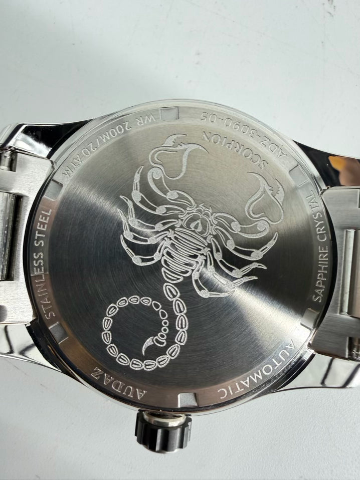 AUDAZ Blue Stainless Steel Sapphire Crystal Automatic Watch w/ Box