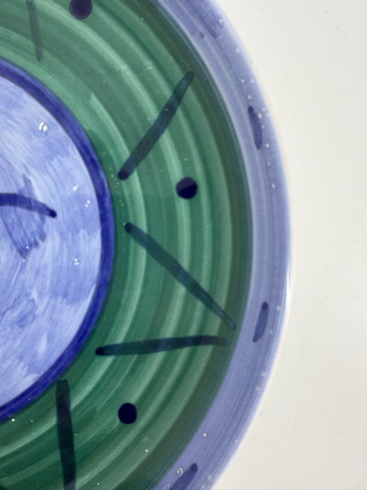CALECA Espero Blue & Green Set Of 12 Salad Pottery Plates
