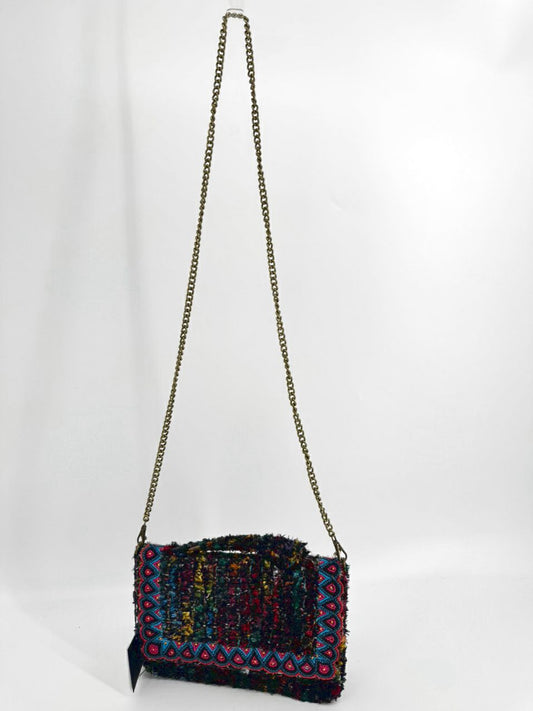 AMERICA & BEYOND Black & Multicolor Tweed Crossbody Bag NWT