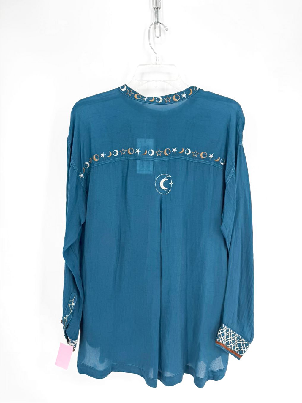 JOHNNY WAS Selina Size Wmn's M Teal Embroidered Tunic NWT