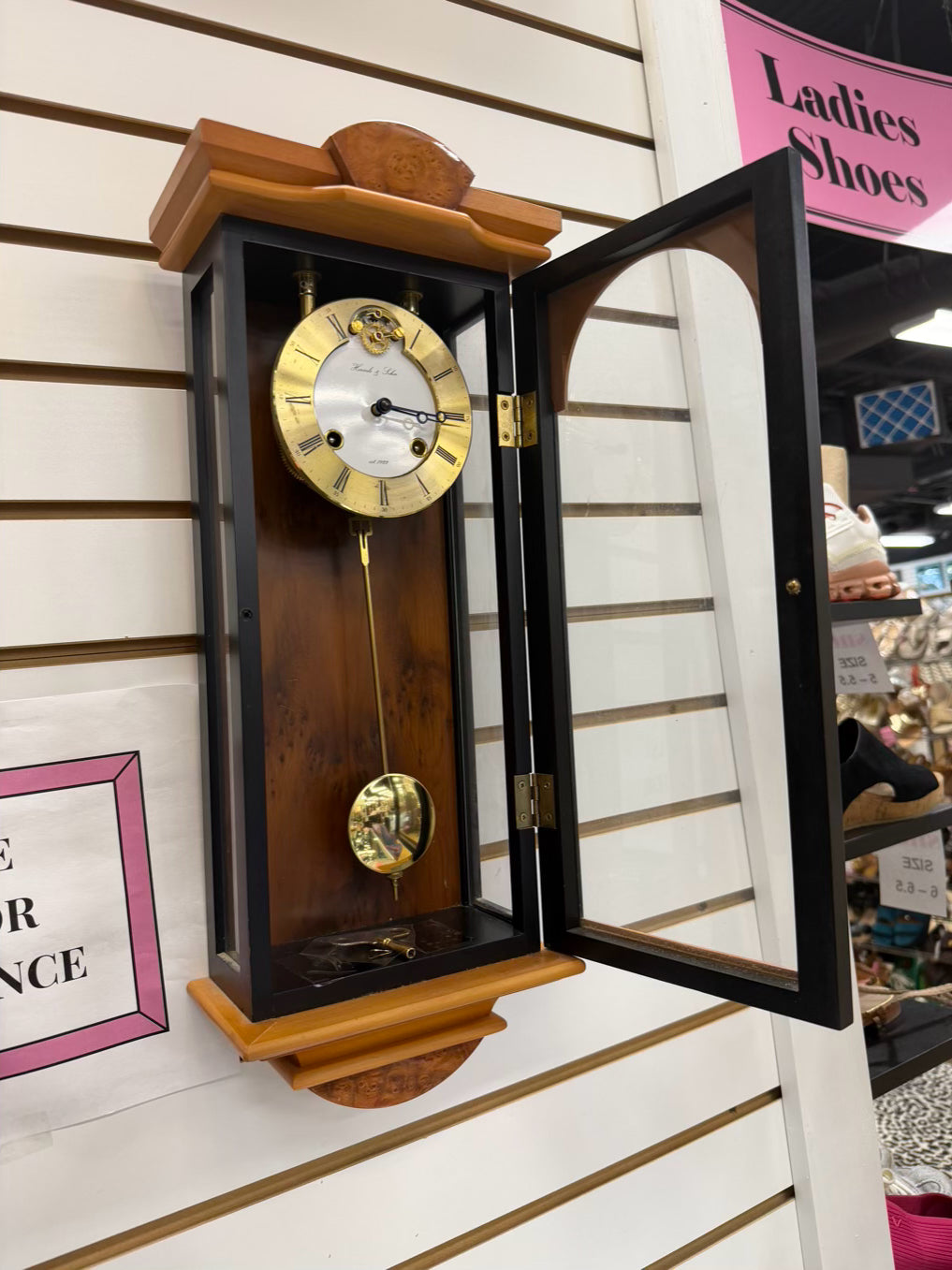 HERMLE & JOHN Wood Hanging Wall Clock