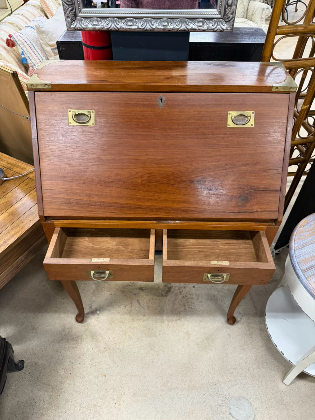 Wood Slant Top Desk w/ Drawers