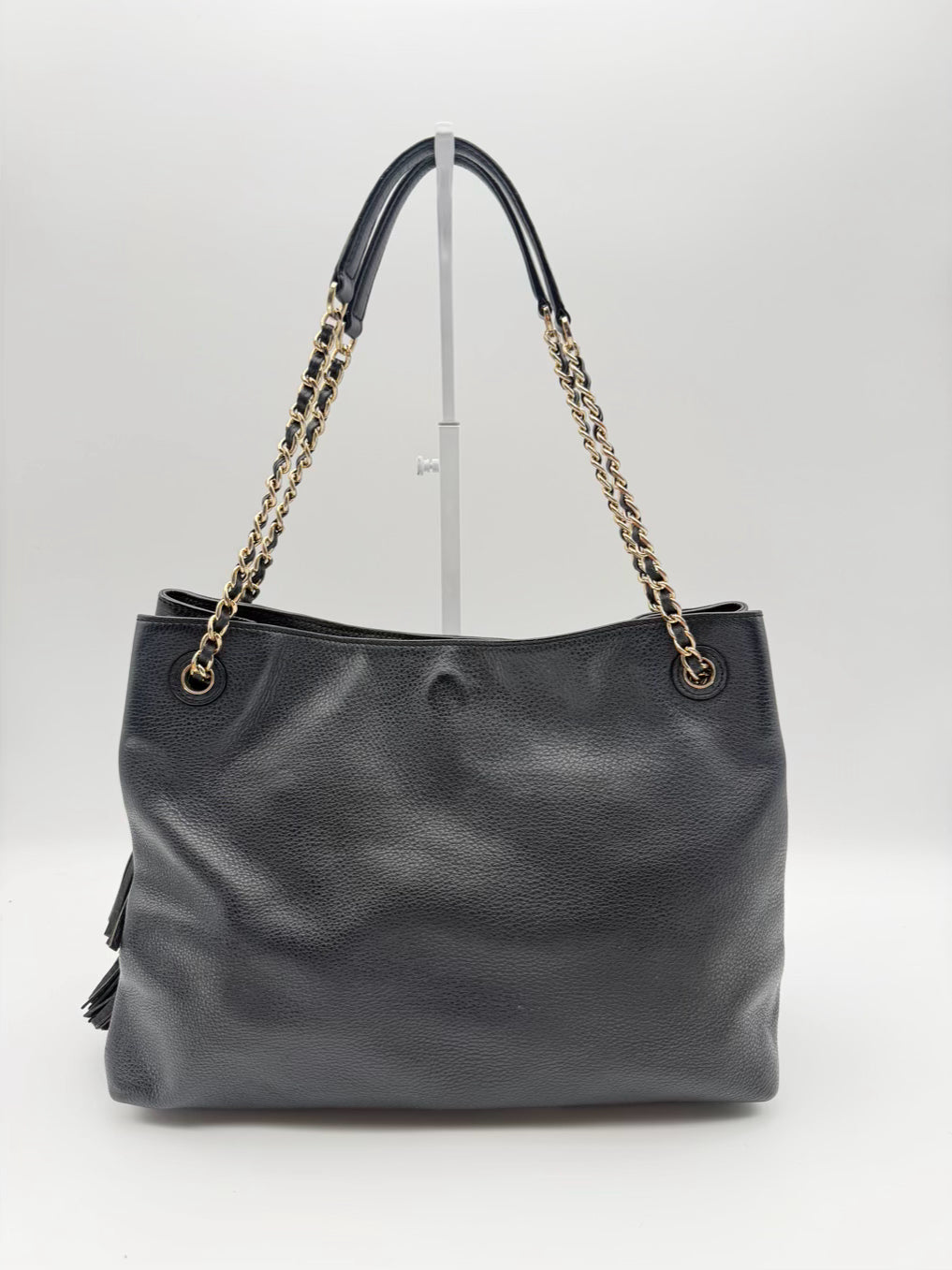 TORY BURCH Black Leather Monogram Purse