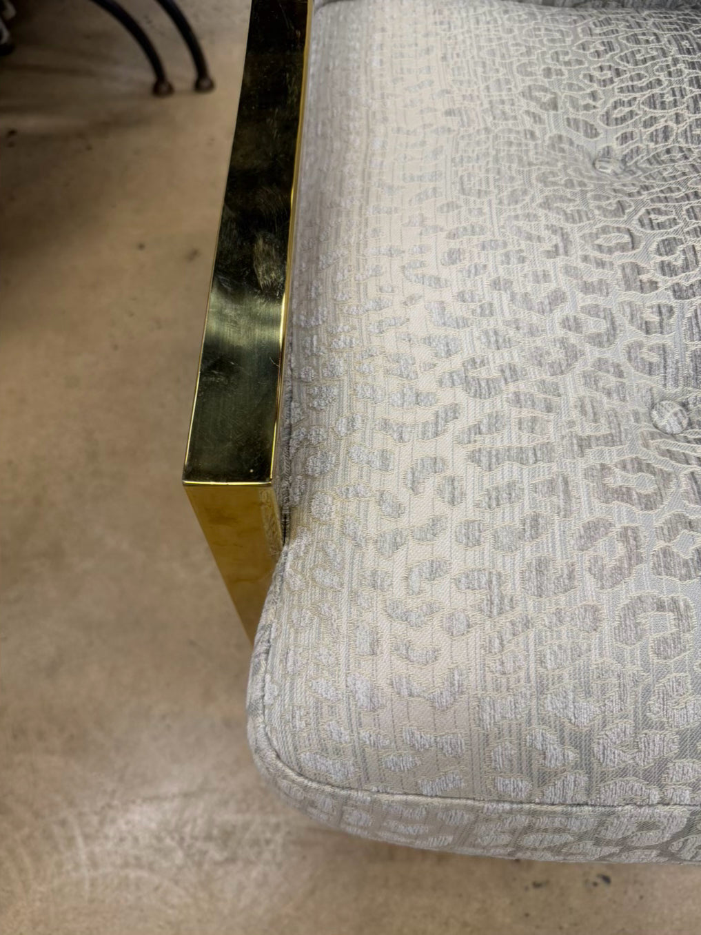 Contemporary Gold Metal Pair Of Animal Print Chairs