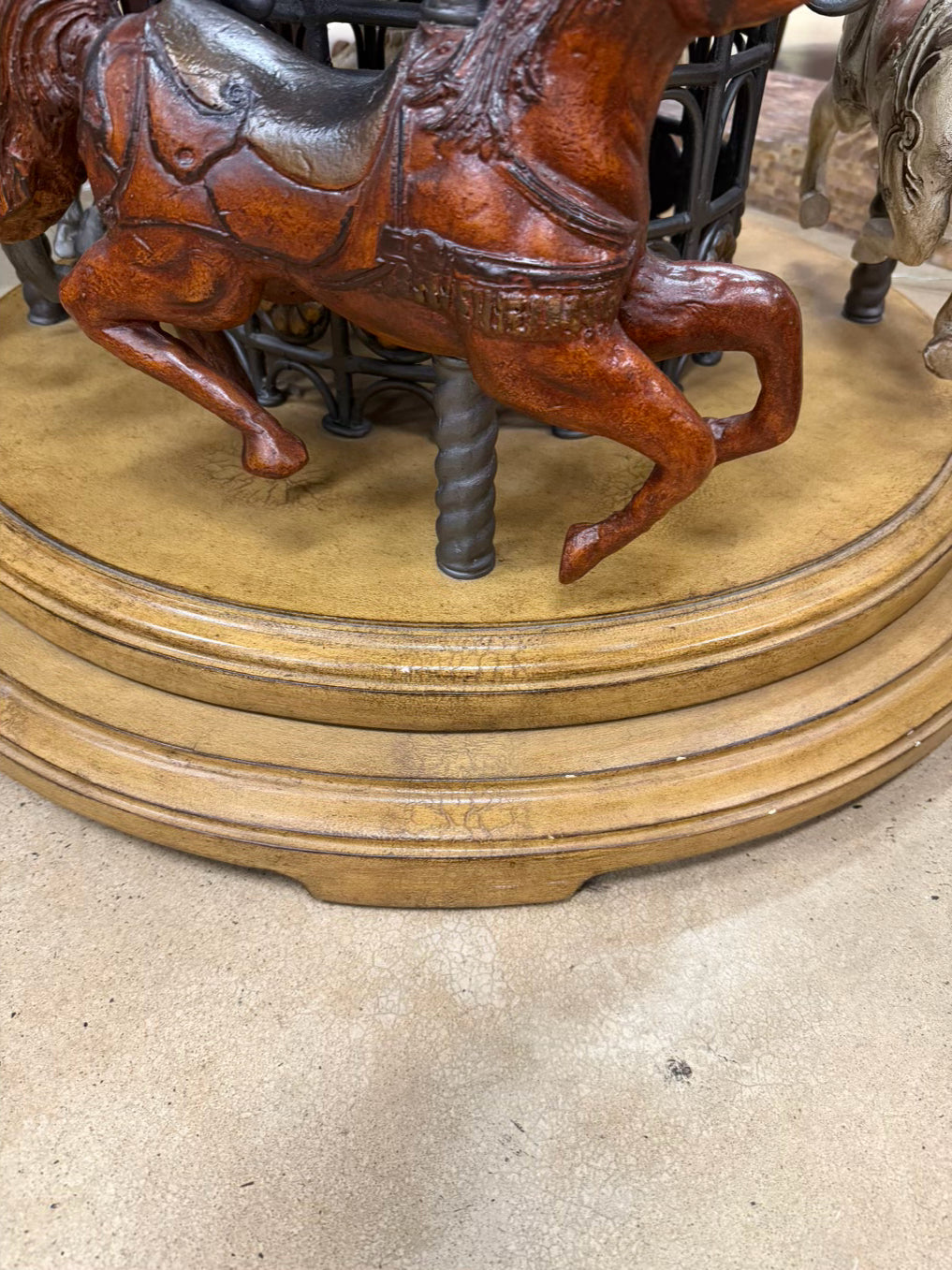 Wood & Glass Carousel Coffee Table