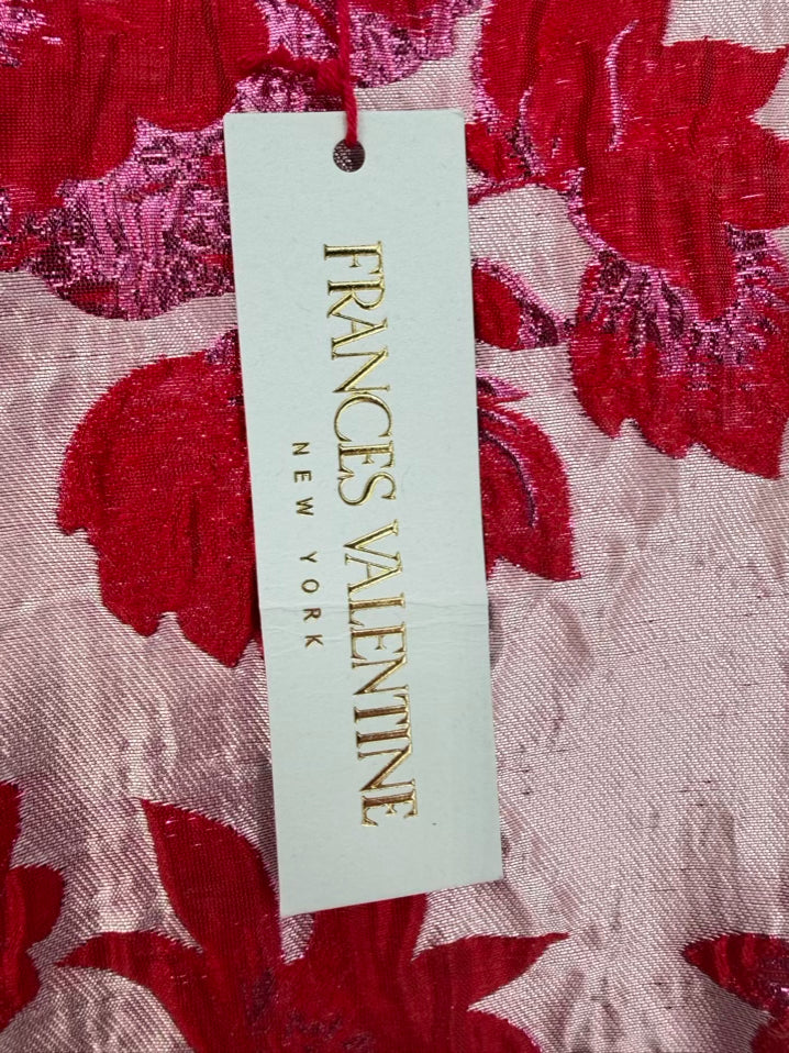 FRANCES VALENTINE Size L Pink & Red Jacquard Floral Sleeveless Dress NWT